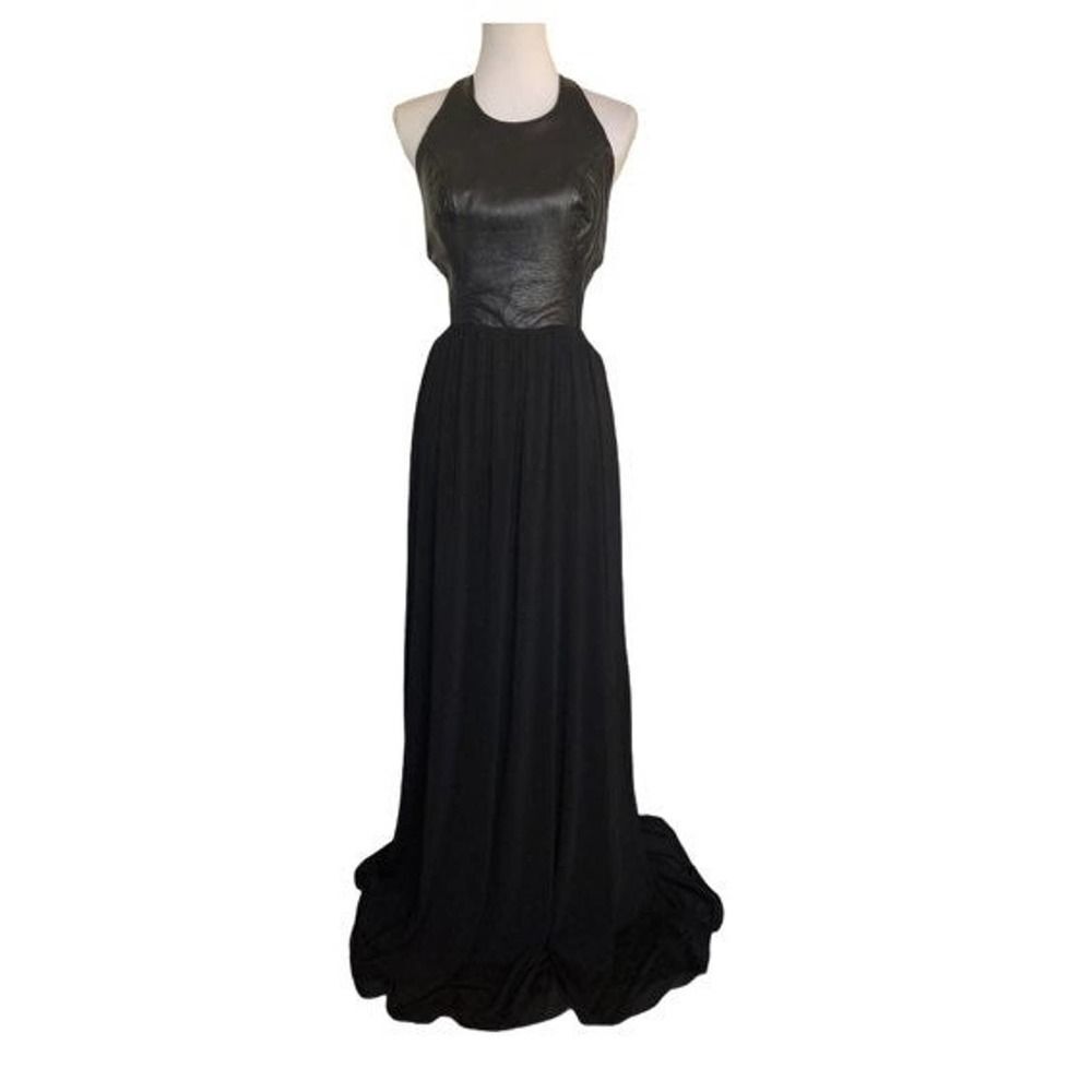 Katriel Designs Leather Cut-Out Dress Black